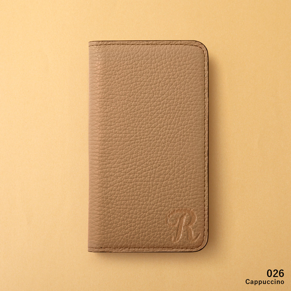 Genuine leather 32 colors Italian shrink leather Initial notebook-style case AQUOS series