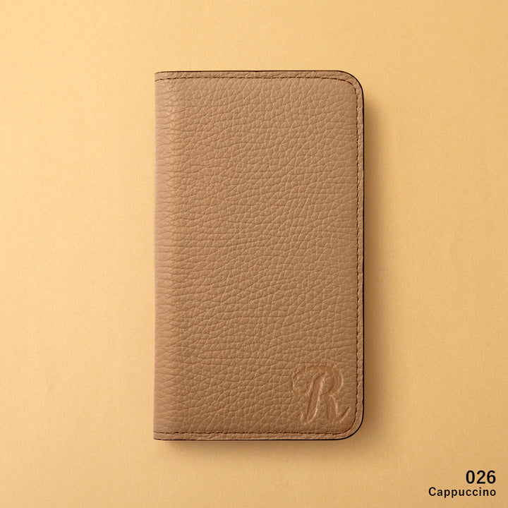 Genuine leather 32 colors Italian shrink leather Initial notebook-style case AQUOS series