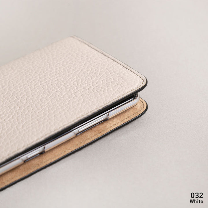 Genuine leather 32 colors Italian shrink leather Initial notebook-style case AQUOS series