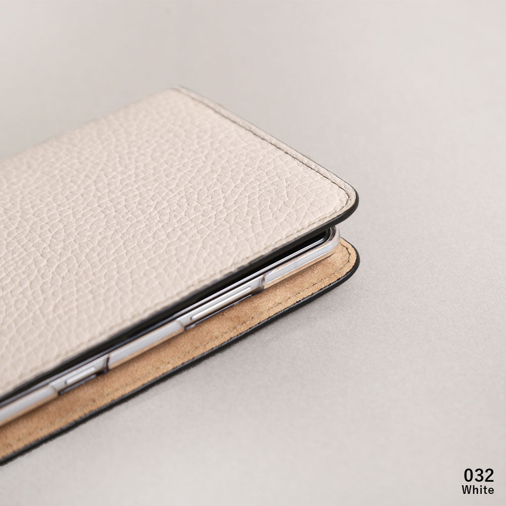 Genuine leather 32 colors Italian shrink leather Initial flower decoration notebook-style case Google Pixel series