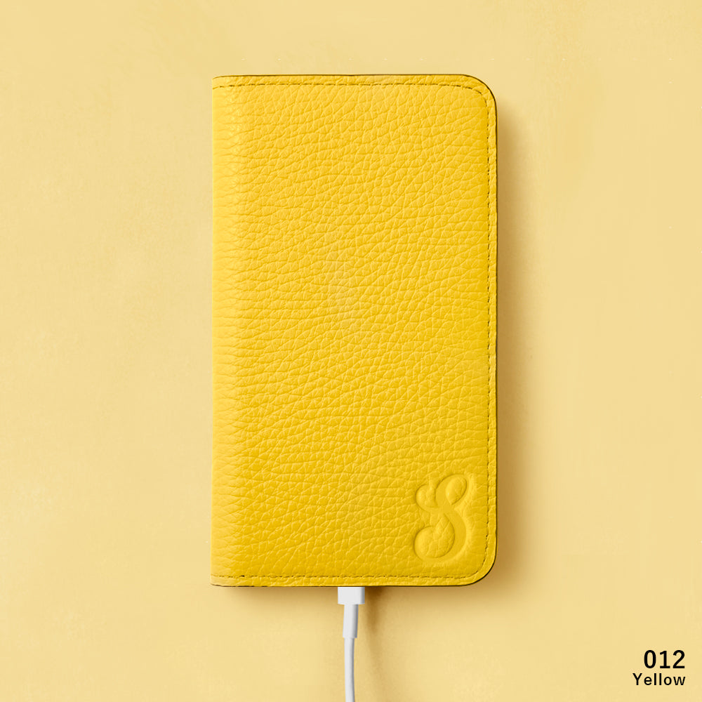 Genuine leather 32 colors Italian shrink leather Initial notebook-style case AQUOS series