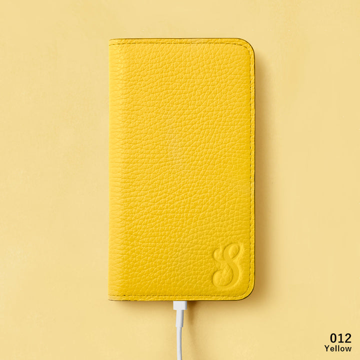 Genuine leather 32 colors Italian shrink leather Initial notebook-style case AQUOS series