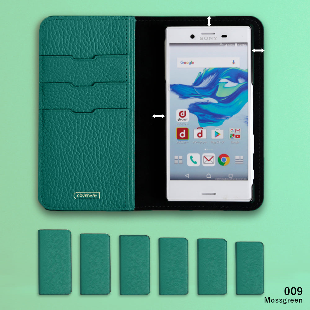 Genuine leather 32 colors Italian shrink leather Initial notebook-style case AQUOS series