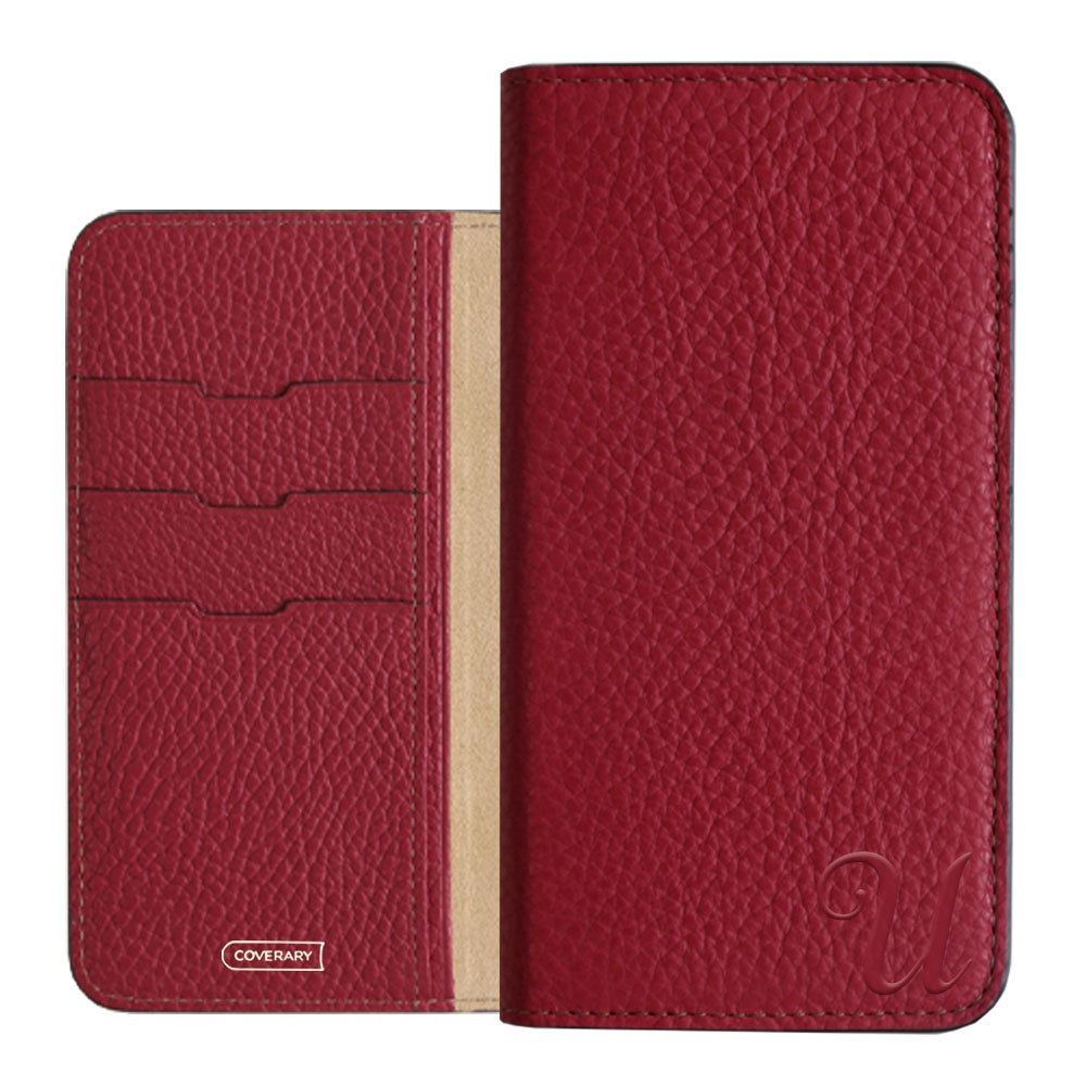 Genuine leather 32 colors Italian shrink leather Initial notebook-style case AQUOS series