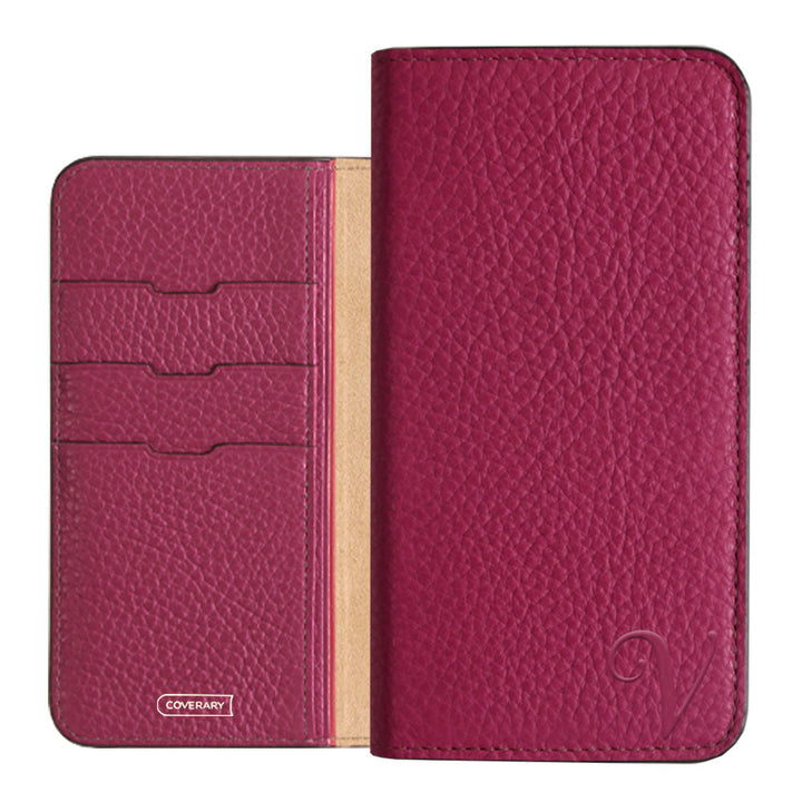 Genuine leather 32 colors Italian shrink leather Initial notebook-style case AQUOS series