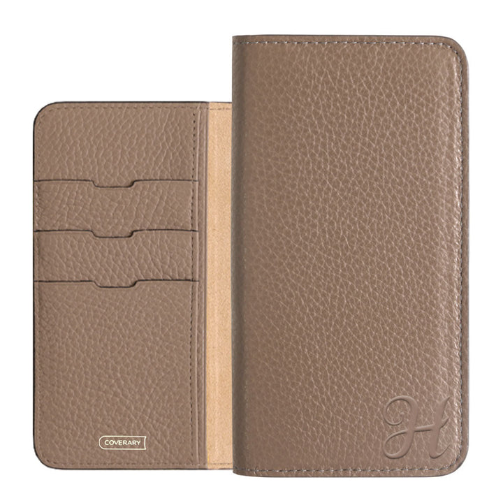 Genuine leather 32 colors Italian shrink leather Initial notebook-style case AQUOS series