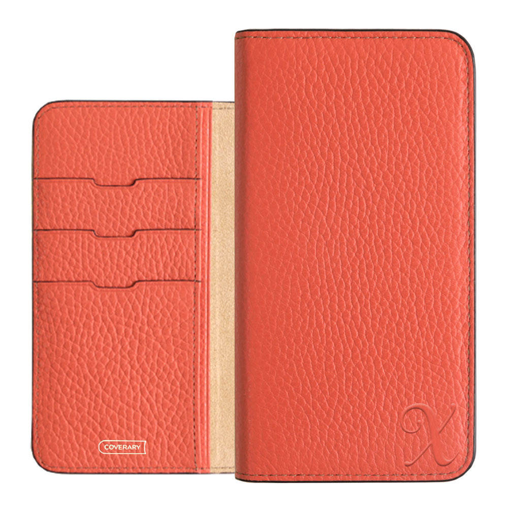 Genuine leather 32 colors Italian shrink leather Initial notebook-style case AQUOS series