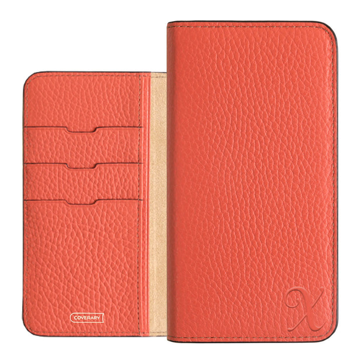 Genuine leather 32 colors Italian shrink leather Initial notebook-style case AQUOS series