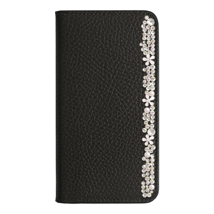 Genuine leather 32 colors Italian shrink leather flower decoration notebook-style case Xperia series
