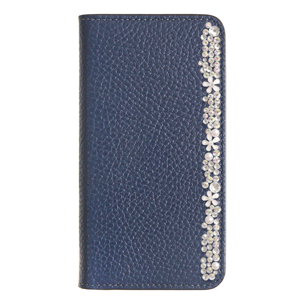 Genuine leather 32 colors Italian shrink leather flower decoration notebook-style case Xperia series
