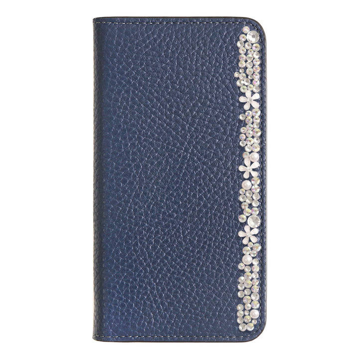 Genuine leather 32 colors Italian shrink leather flower decoration notebook-style case Xperia series