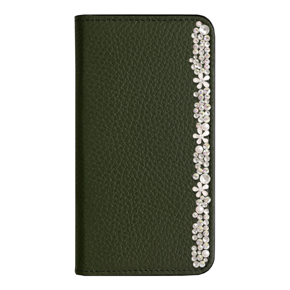 Genuine leather 32 colors Italian shrink leather flower decoration notebook-style case Xperia series