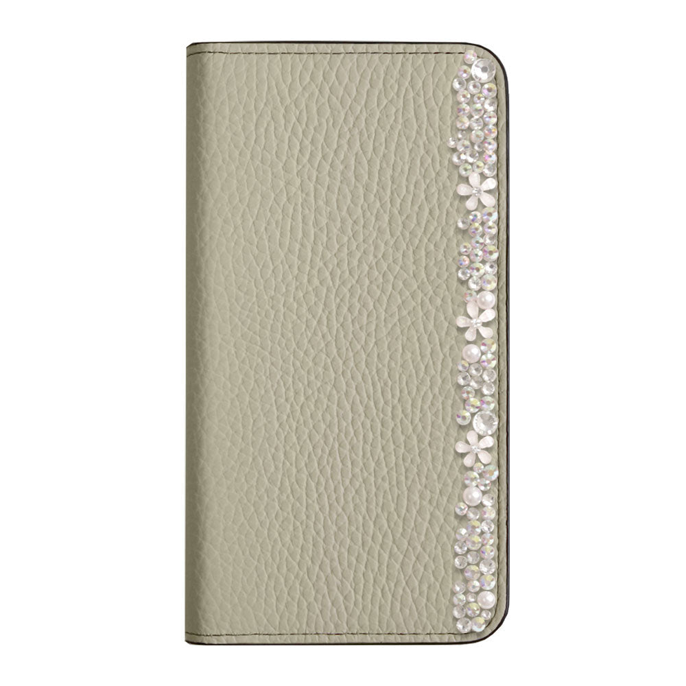 Genuine leather 32 colors Italian shrink leather flower decoration notebook-style case Xperia series