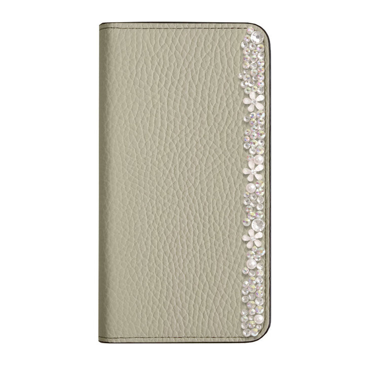Genuine leather 32 colors Italian shrink leather flower decoration notebook-style case Xperia series
