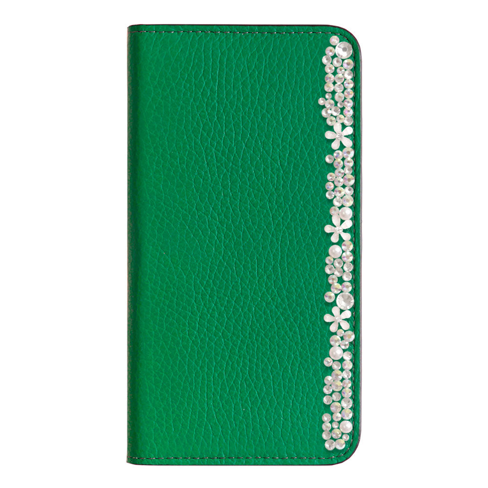 Genuine leather 32 colors Italian shrink leather flower decoration notebook-style case Xperia series