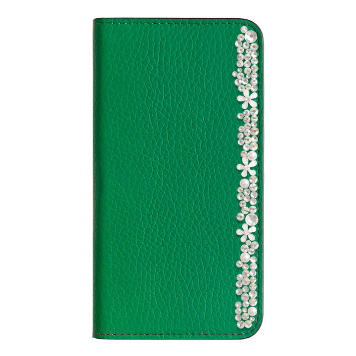 Genuine leather 32 colors Italian shrink leather flower decoration notebook-style case Xperia series