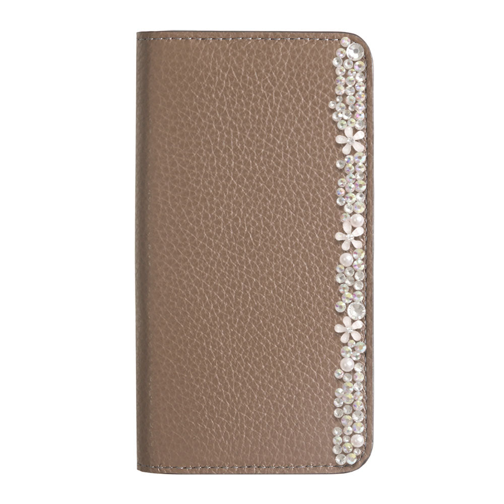 Genuine leather 32 colors Italian shrink leather flower decoration notebook-style case Xperia series