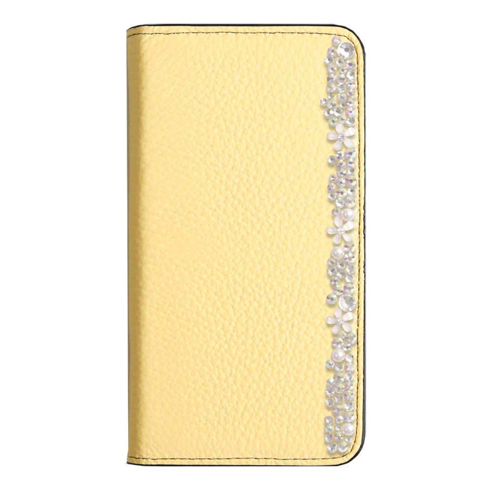Genuine leather 32 colors Italian shrink leather flower decoration notebook-style case Xperia series
