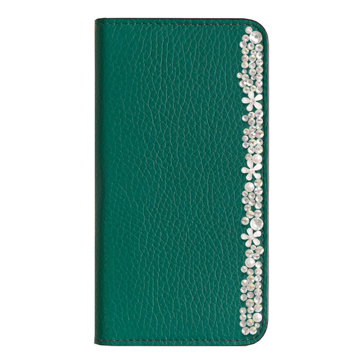 Genuine leather 32 colors Italian shrink leather flower decoration notebook-style case Xperia series