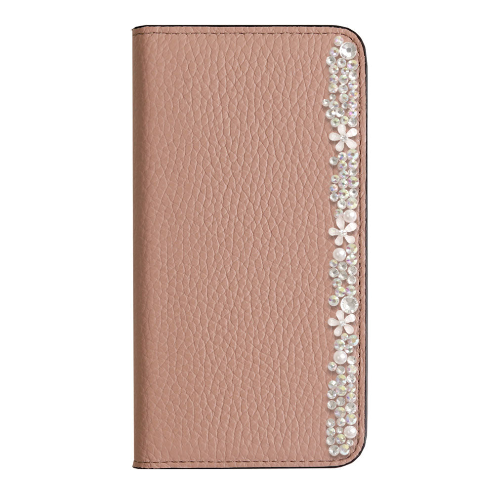 Genuine leather 32 colors Italian shrink leather flower decoration notebook-style case iPhone series