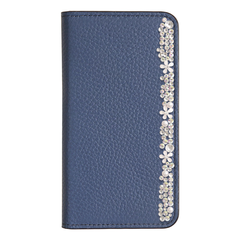 Genuine leather 32 colors Italian shrink leather flower decoration notebook-style case iPhone series