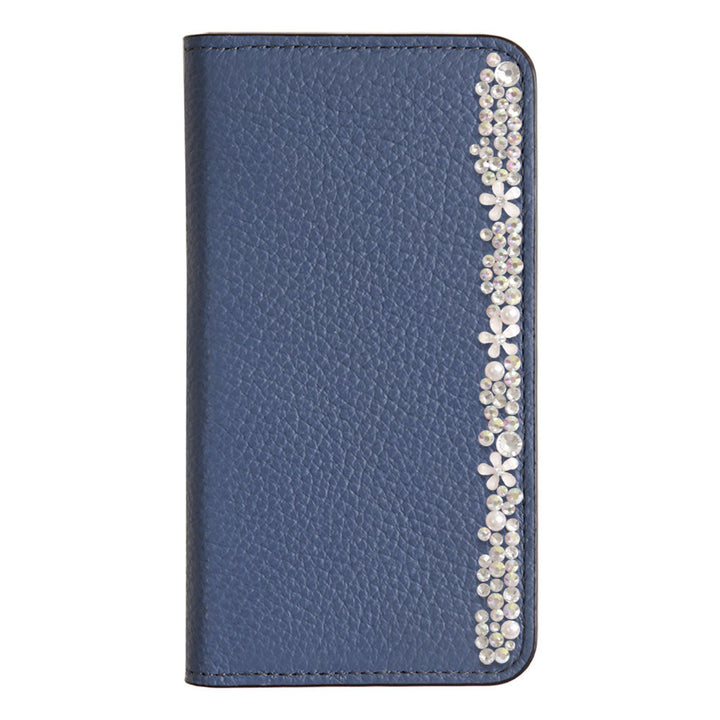 Genuine leather 32 colors Italian shrink leather flower decoration notebook-style case iPhone series