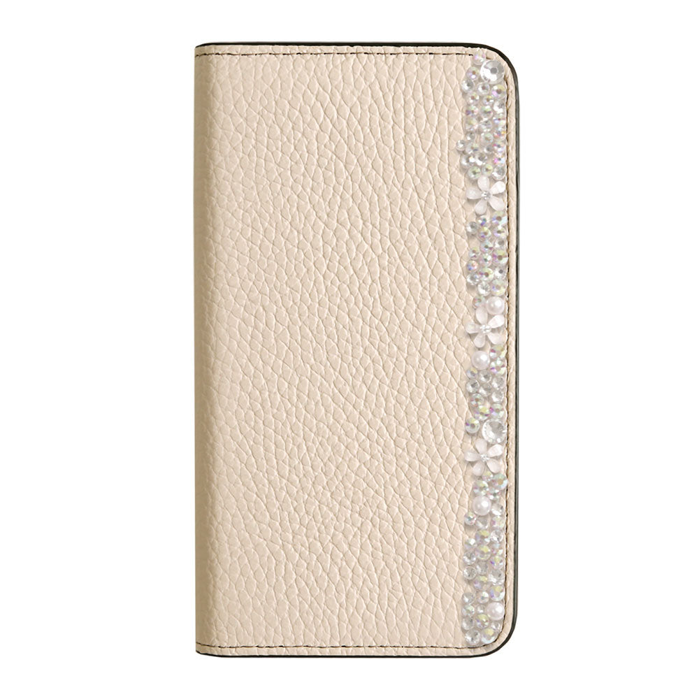 Genuine leather 32 colors Italian shrink leather flower decoration notebook-style case iPhone series