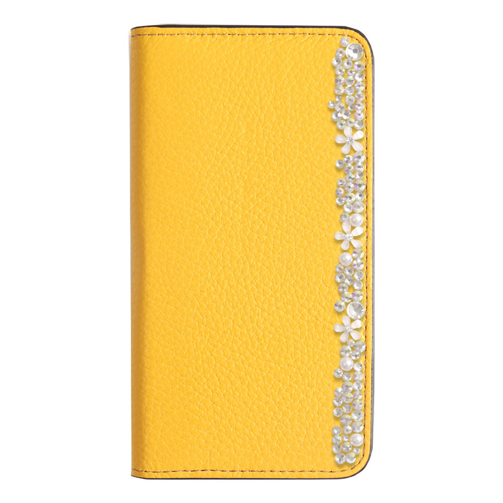 Genuine leather 32 colors Italian shrink leather flower decoration notebook-style case Xperia series