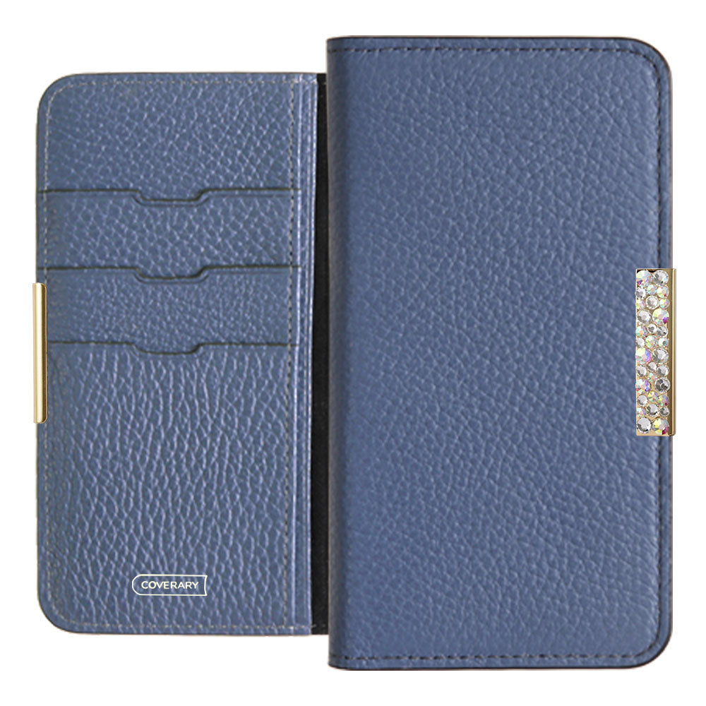 Cuir véritable 32 couleurs cuir italien grainé cadre pierre décor étui portefeuille série Xperia