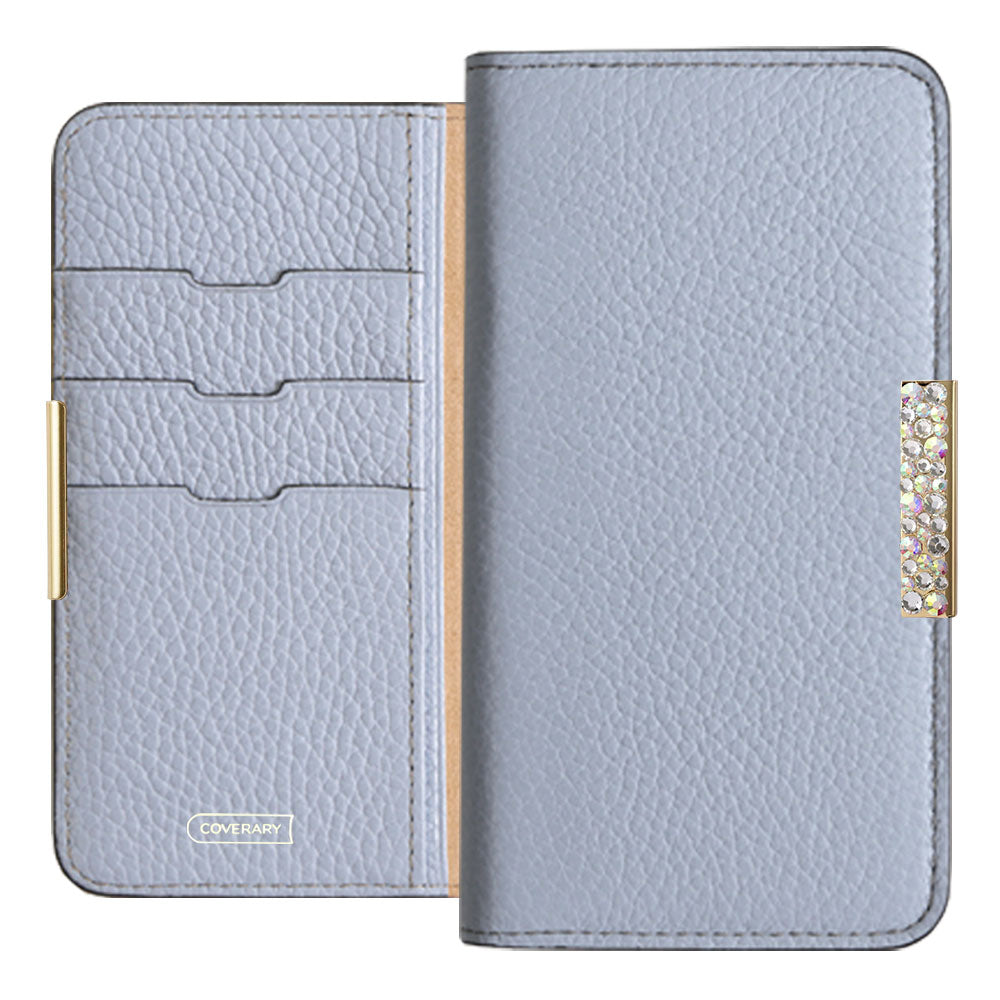 Genuine leather 32 colors Italian shrink leather stone frame deco notebook-style case AQUOS series