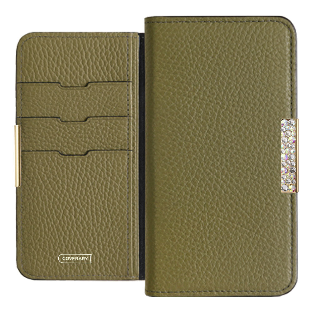 Genuine leather 32 colors Italian shrink leather stone frame deco notebook-style case AQUOS series