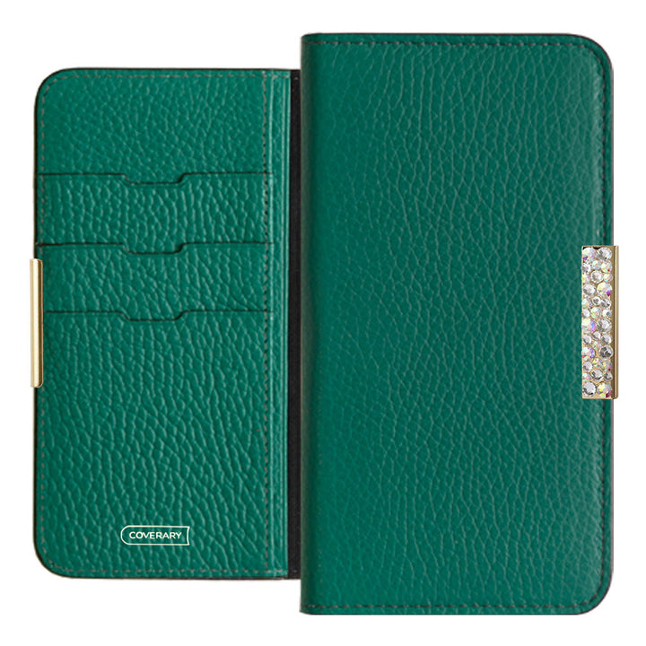 Genuine leather 32 colors Italian shrink leather stone frame deco notebook-style case AQUOS series