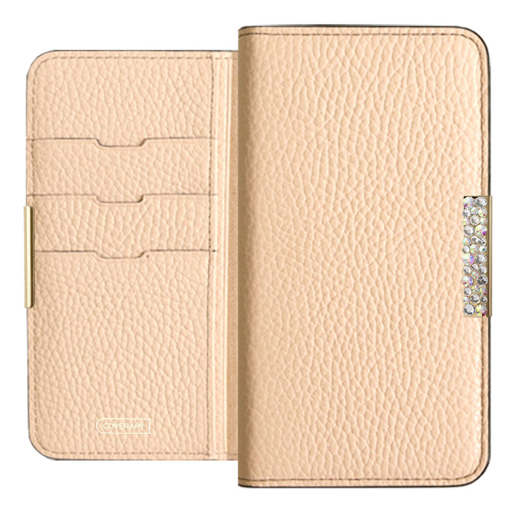 Genuine leather 32 colors Italian shrink leather stone frame deco notebook-style case AQUOS series