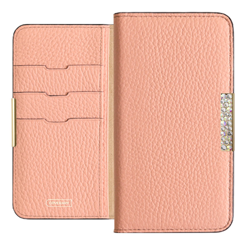 Cuir véritable 32 couleurs cuir italien grainé cadre pierre décor étui portefeuille série Xperia