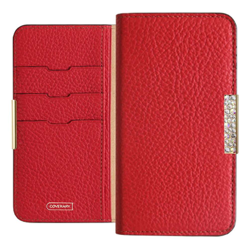 Genuine leather 32 colors Italian shrink leather stone frame deco notebook-style case AQUOS series