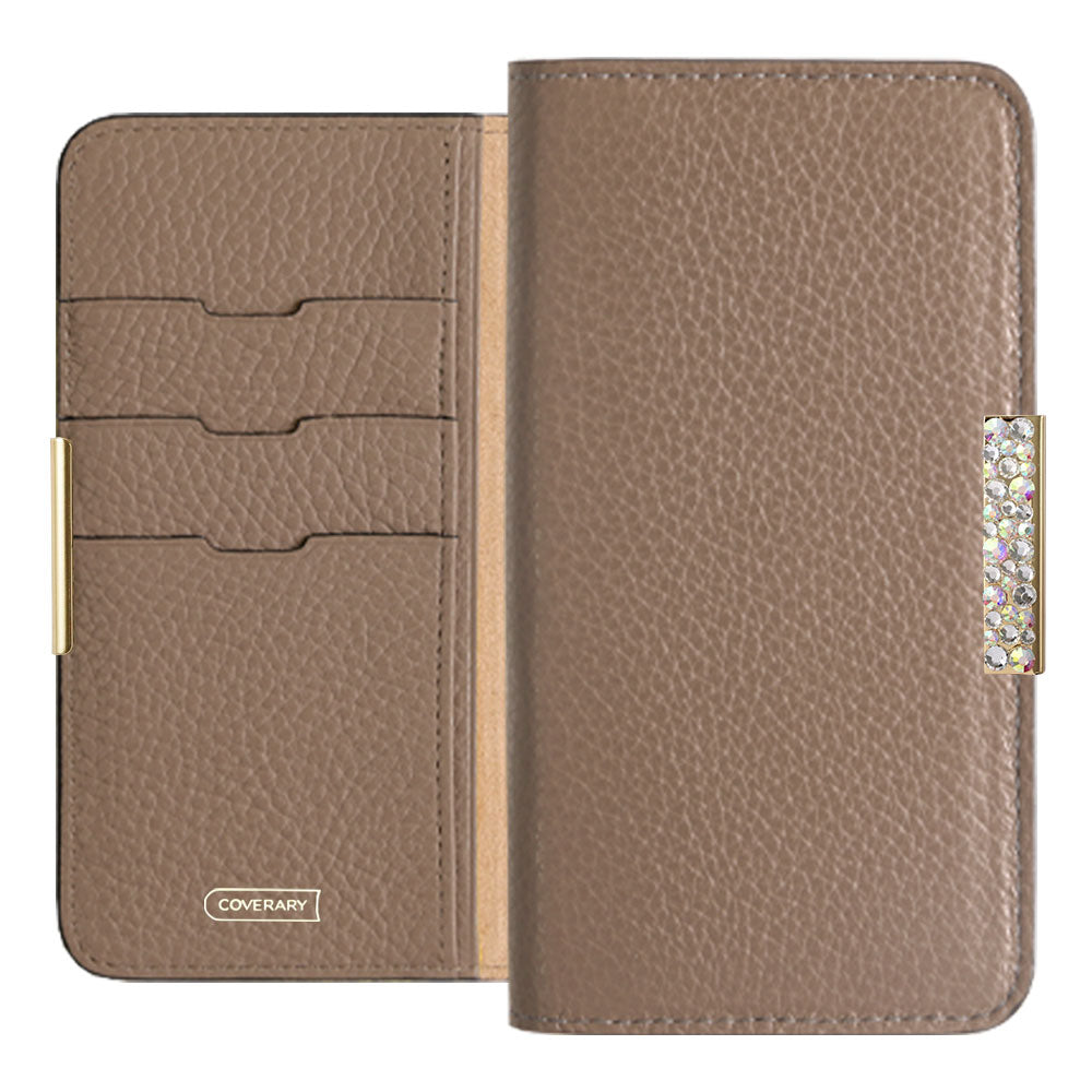 Genuine leather 32 colors Italian shrink leather stone frame deco notebook-style case AQUOS series