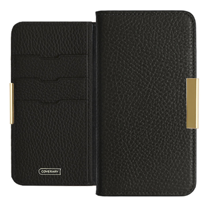 Genuine leather 32 colors Italian shrink leather gold frame deco notebook-style case