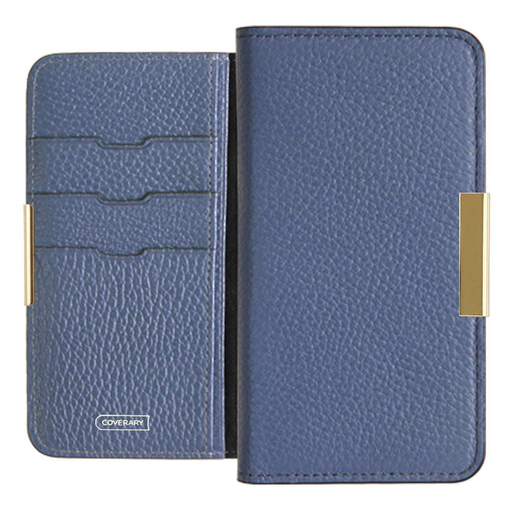 Genuine leather 32 colors Italian shrink leather gold frame deco notebook-style case Google Pixel series