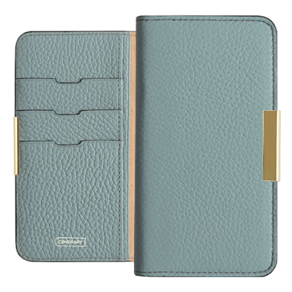 Genuine leather 32 colors Italian shrink leather gold frame deco notebook-style case Google Pixel series