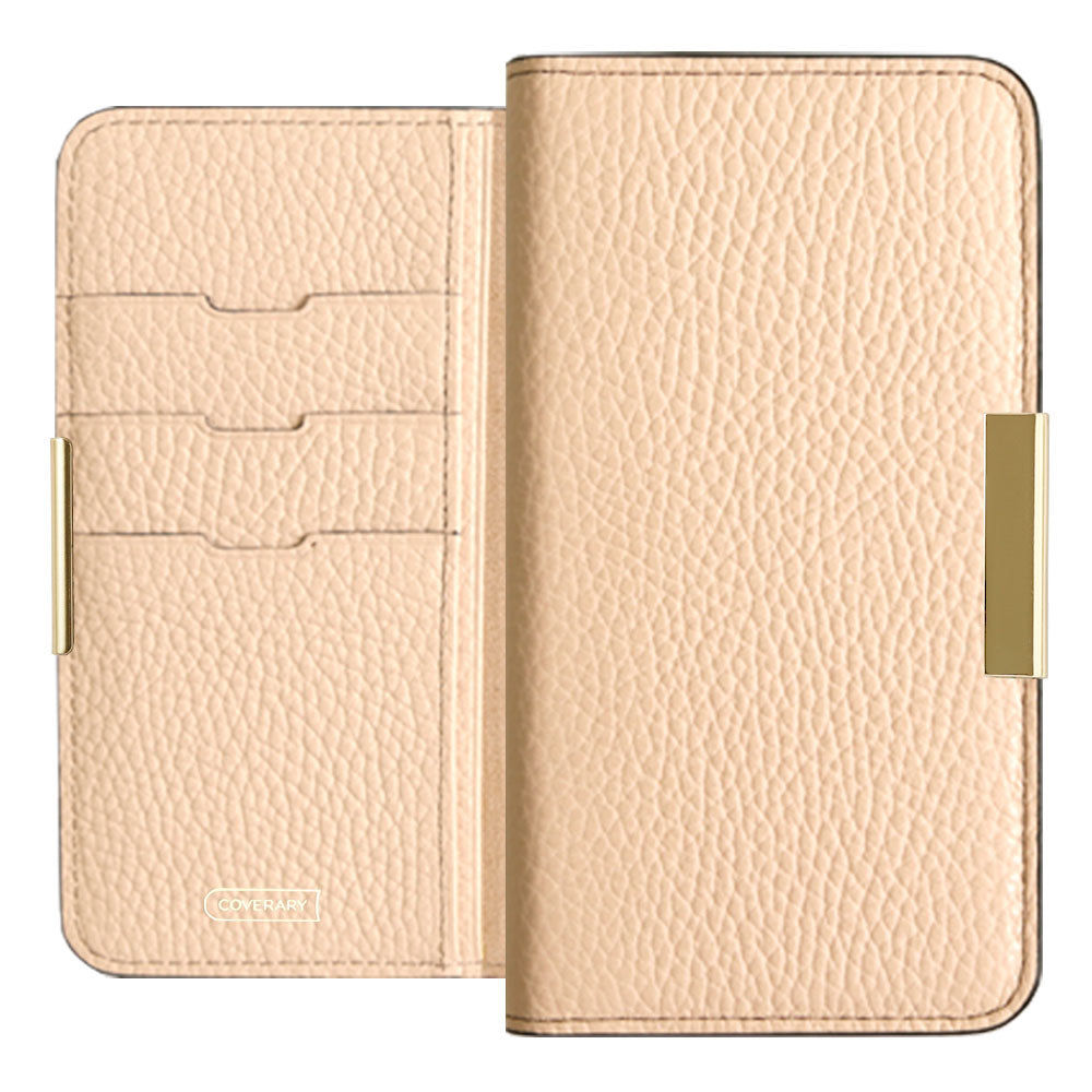 Genuine leather 32 colors Italian shrink leather gold frame deco notebook-style case Google Pixel series