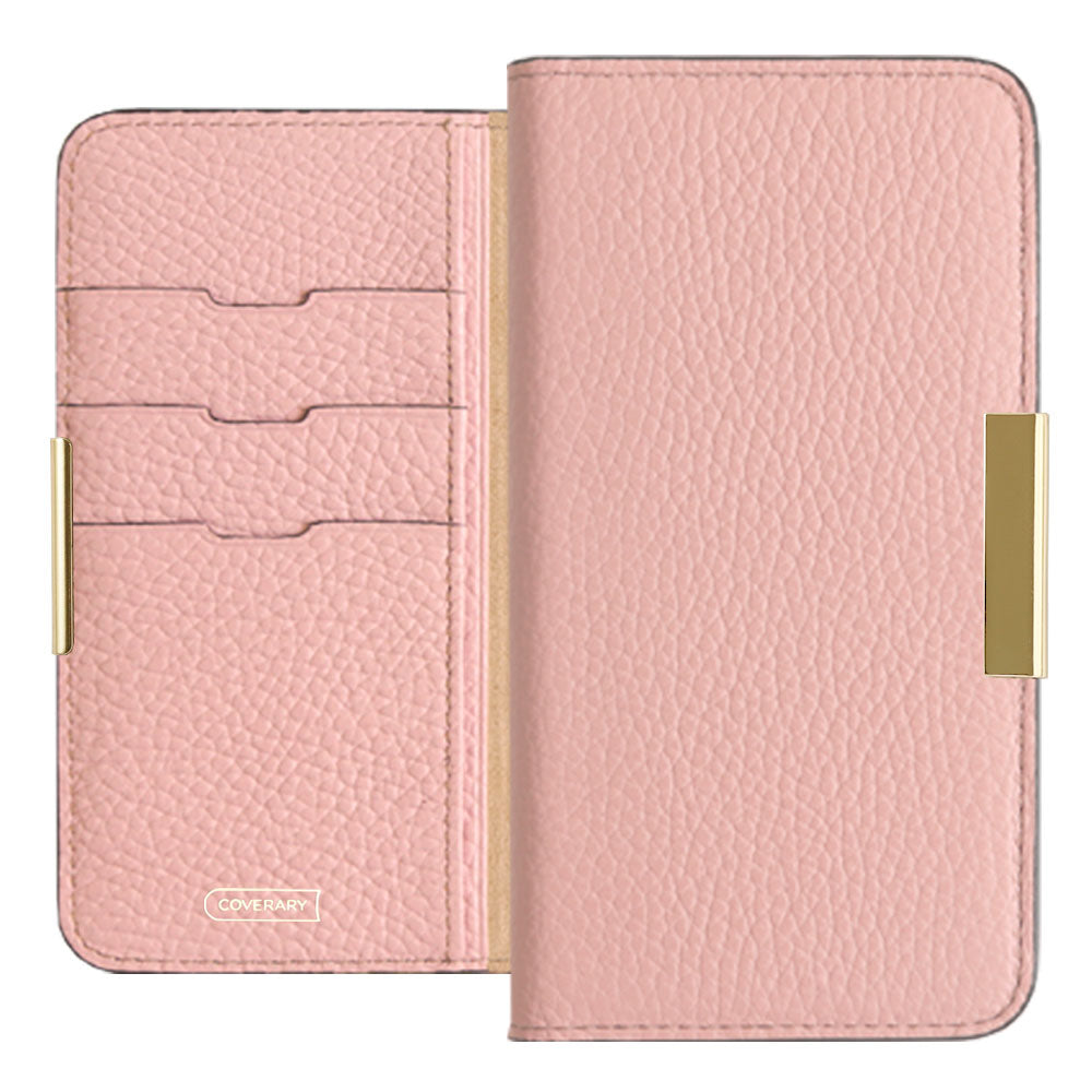 Cuir véritable 32 couleurs cuir italien grainé cadre doré décor étui portefeuille série Galaxy