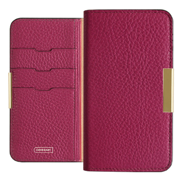 Genuine leather 32 colors Italian shrink leather gold frame deco notebook-style case Google Pixel series