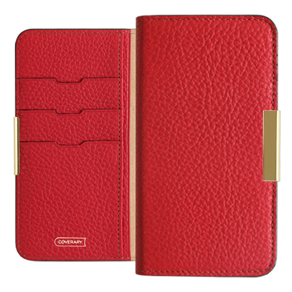 Genuine leather 32 colors Italian shrink leather gold frame deco notebook-style case