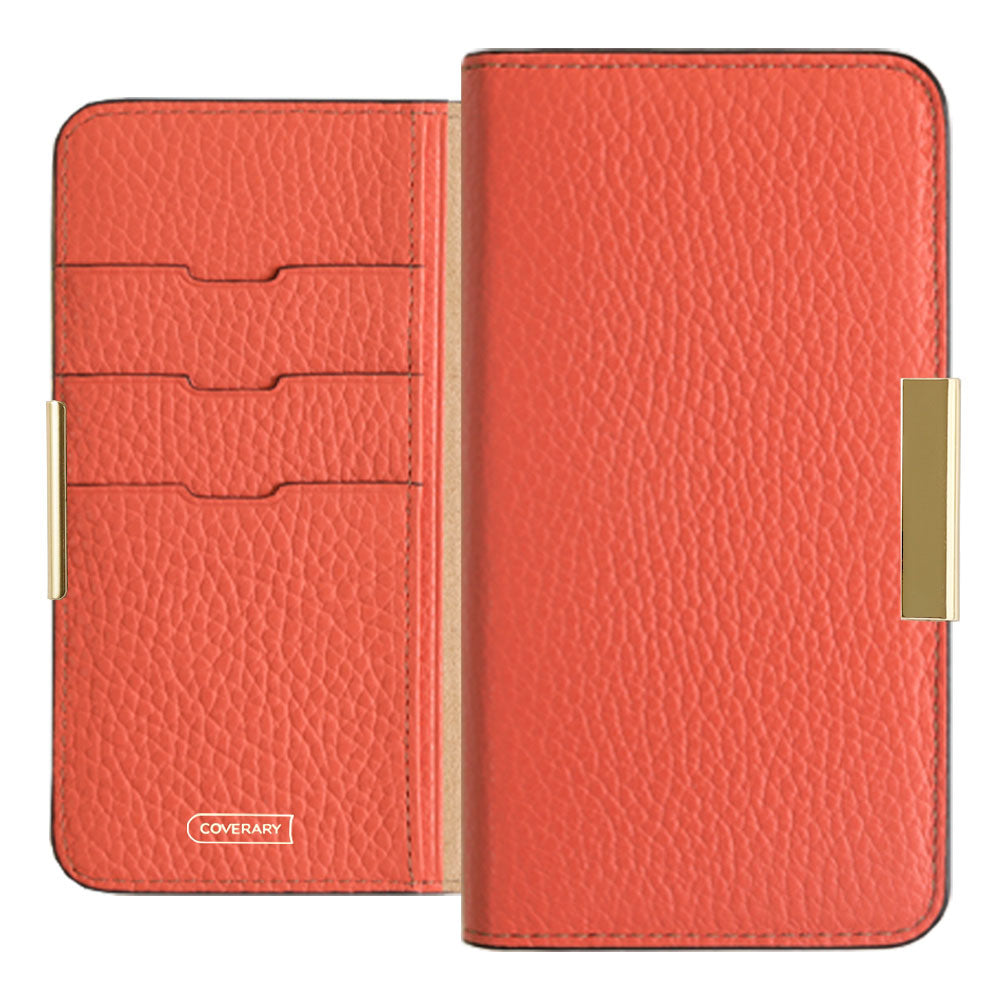 Genuine leather 32 colors Italian shrink leather gold frame deco notebook-style case Google Pixel series