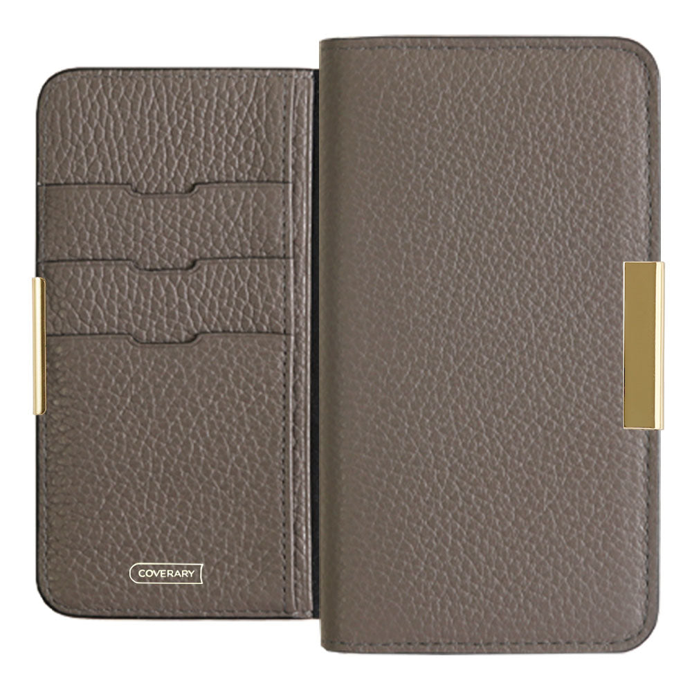 Genuine leather 32 colors Italian shrink leather gold frame deco notebook-style case