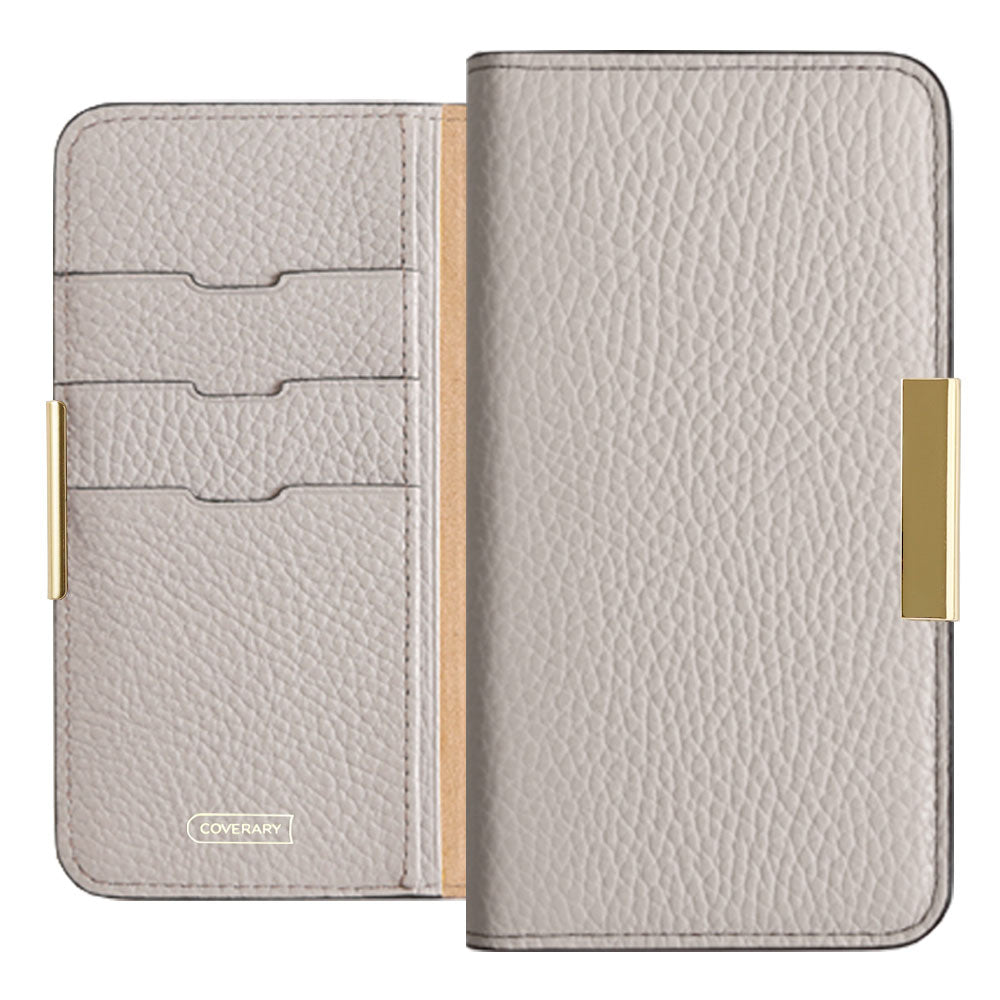 Genuine leather 32 colors Italian shrink leather gold frame deco notebook-style case Google Pixel series