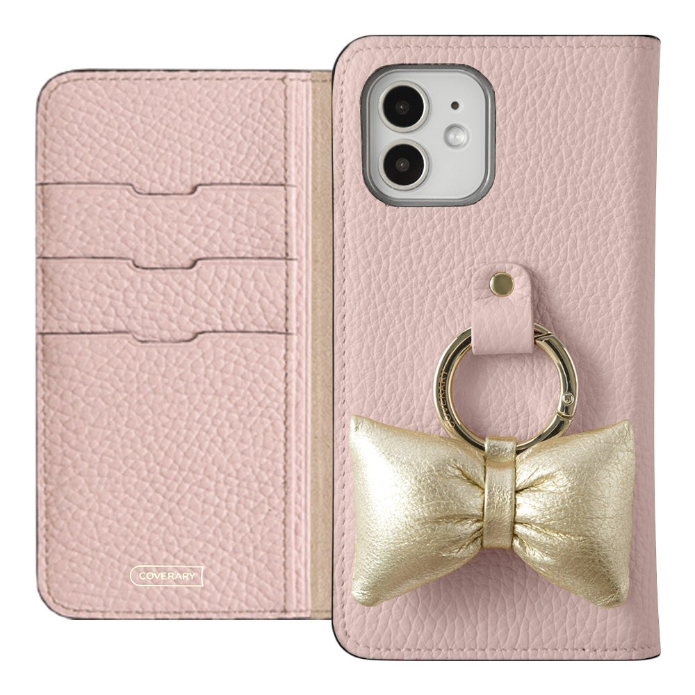 Genuine leather 32 colors Italian shrink leather with padded ribbon smartphone ring flip case Xperia series