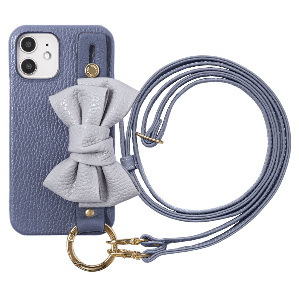 Cuir véritable 32 couleurs cuir italien grainé double ruban avec poignée et bandoulière étui arrière série AQUOS