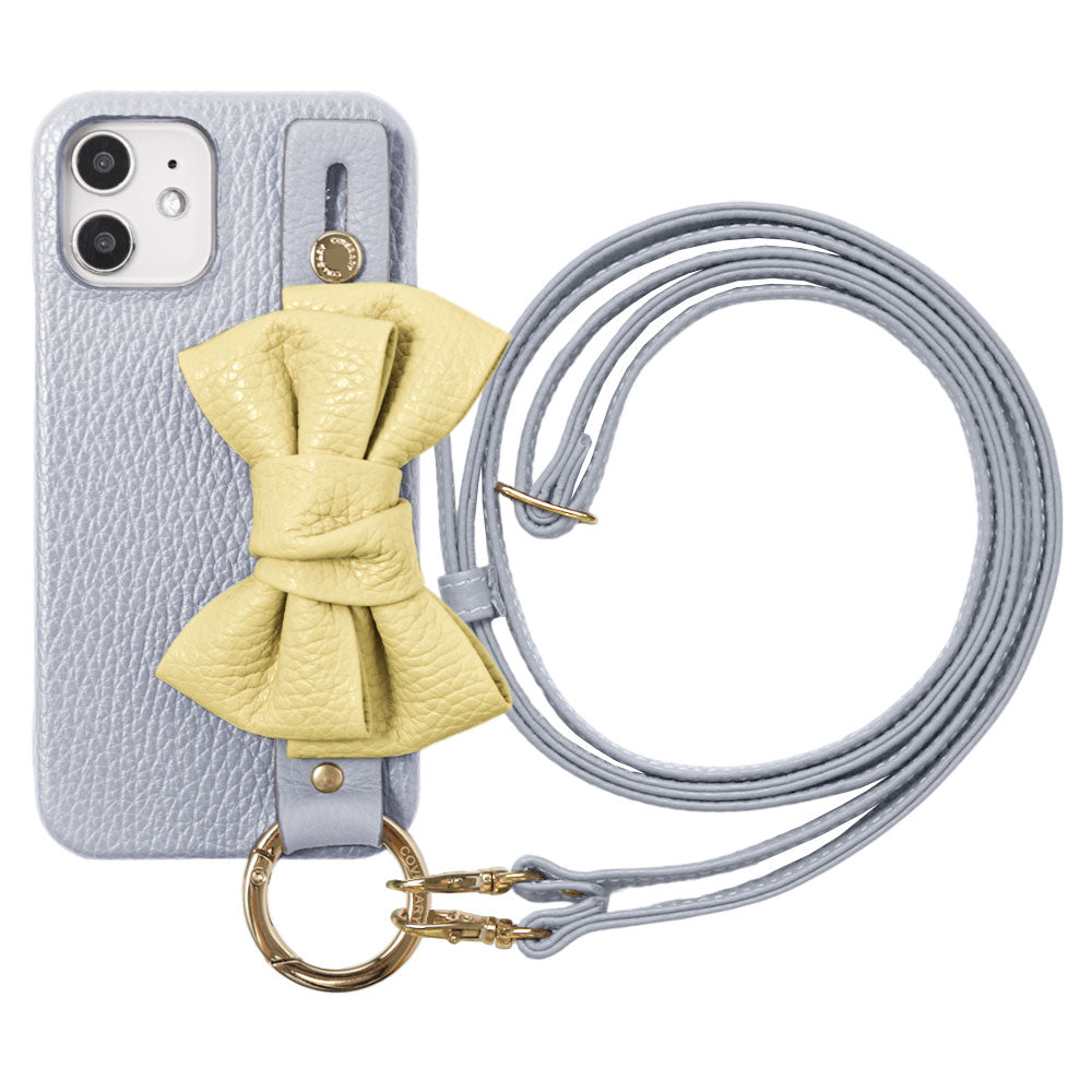 Cuir véritable 32 couleurs cuir italien grainé double ruban avec poignée et bandoulière étui arrière série AQUOS