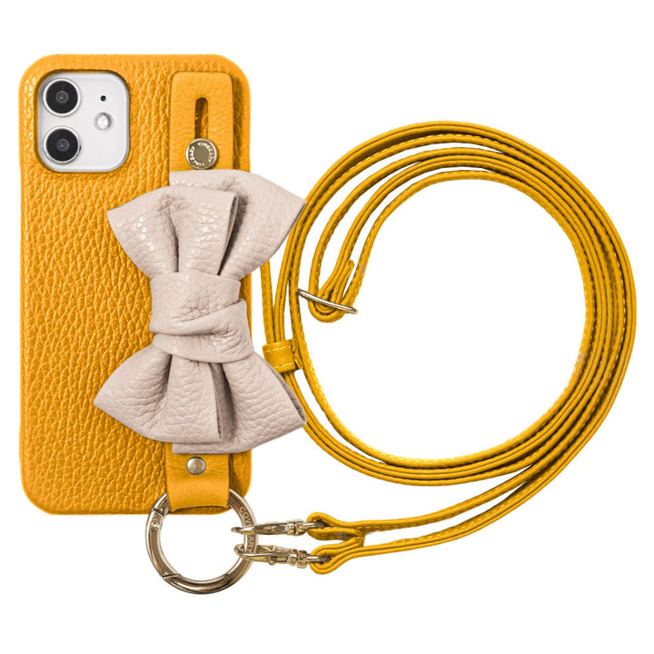 Cuir véritable 32 couleurs cuir italien grainé double ruban avec poignée et bandoulière étui arrière série AQUOS